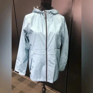 32° Cool Short Anorak Hooded waterproof jacket, pockets, bungee waist, teal